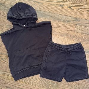 Zara Baby Boys Excellent Condition Black Hoodie Matching Sweat Set Outfit 4/5